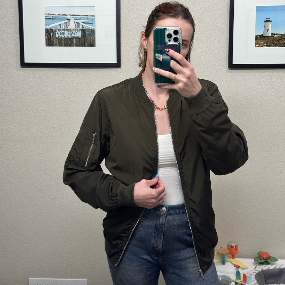 Mossimo Supply Co. Olive Green Bomber Jacket